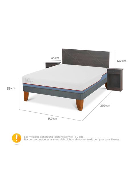 Cama Europea Excellence Plus 2 Plazas + Set de Muebles Villarrica-1