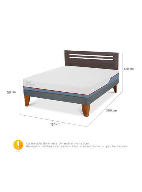 Cama Europea Excellence Plus 2 Plazas + Respaldo Múnich-1