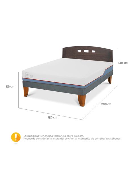 Cama Europea Excellence Plus 2 Plazas + Respaldo Gales-1