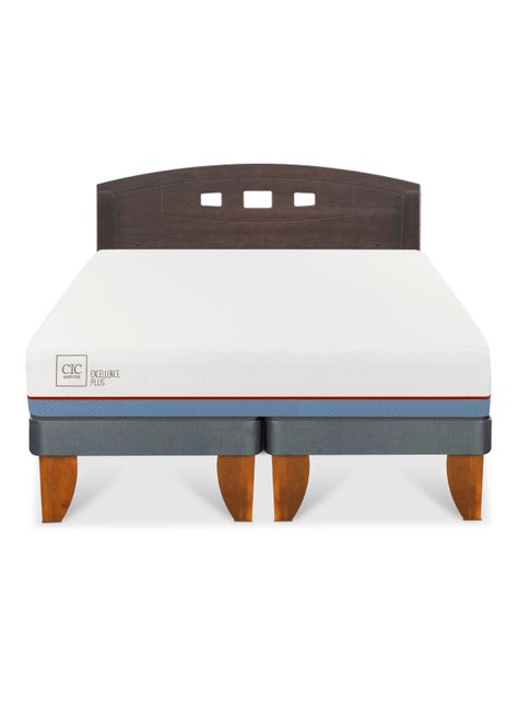 Cama Europea Excellence Plus 2 Plazas Base Dividida + Respaldo Gales-2