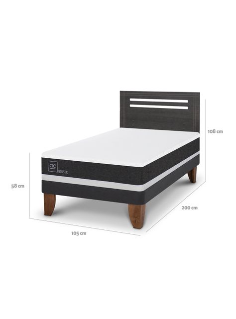 Cama Europea Ortopedic 1.5 Plazas + Respaldo Múnich-1