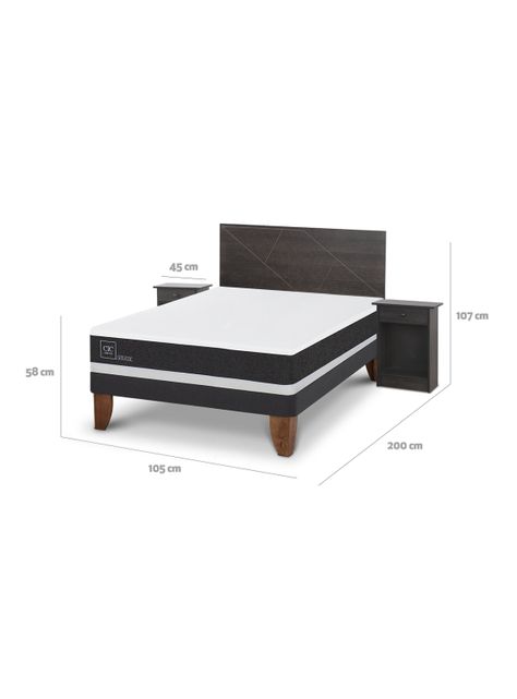 Cama Europea Ortopedic 2 Plazas + Set de Muebles Villarrica-1