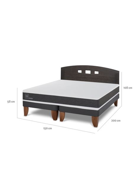 Cama Europea Ortopedic 2 Plazas Base Dividida + Respaldo Gales-1