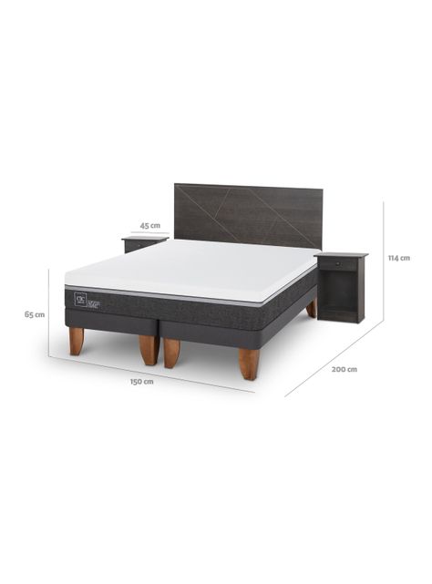 Cama Europea Ortopedic Advance 2 Plazas Base Dividida + Set de Muebles Villarrica-1