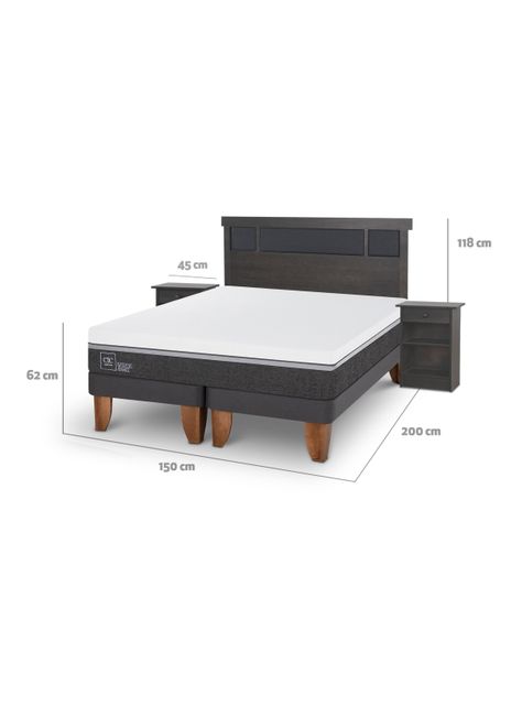 Cama Europea Ortopedic Advance 2 Plazas Base Dividida + Set de Muebles Dublín-1