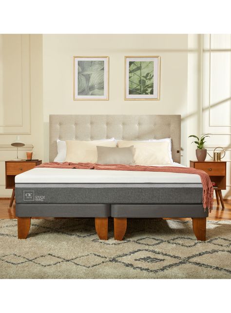 Cama Europea Ortopedic Advance 2 Plazas Base Dividida + Set de Muebles Dublín-4