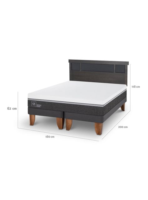 Cama Europea Ortopedic Advance King + Respaldo Dublín-1