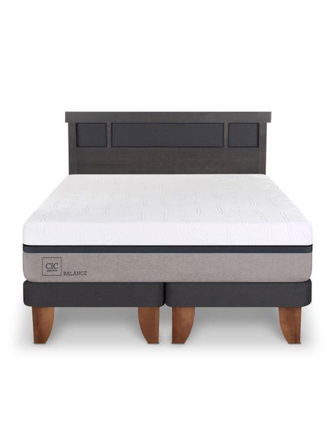 Cama Europea Balance 2 Plazas Base Dividida + Respaldo Dublín-2