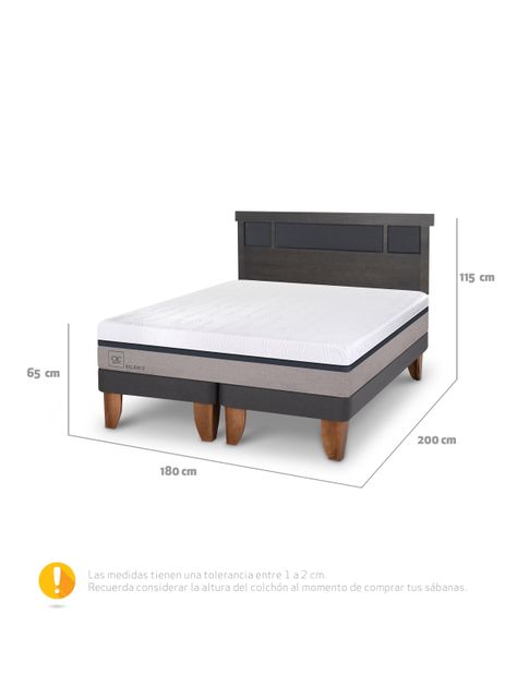 Cama Europea Balance King + Respaldo Dublín-1