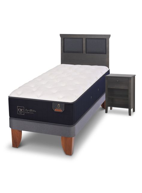 Cama Europea Premium 1.5 Plazas + Set de Muebles Torino-0