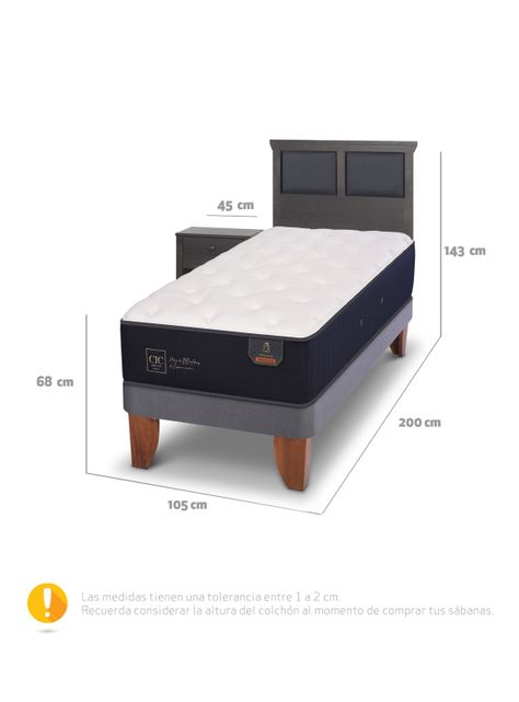 Cama Europea Premium 1.5 Plazas + Set de Muebles Torino-1