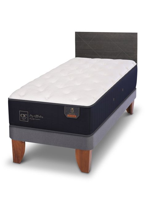 Cama Europea Premium 1.5 Plazas + Respaldo Villarrica-0