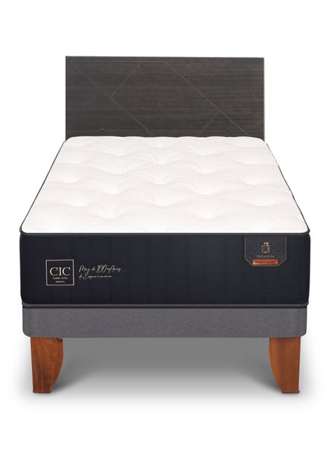 Cama Europea Premium 1.5 Plazas + Respaldo Villarrica-2