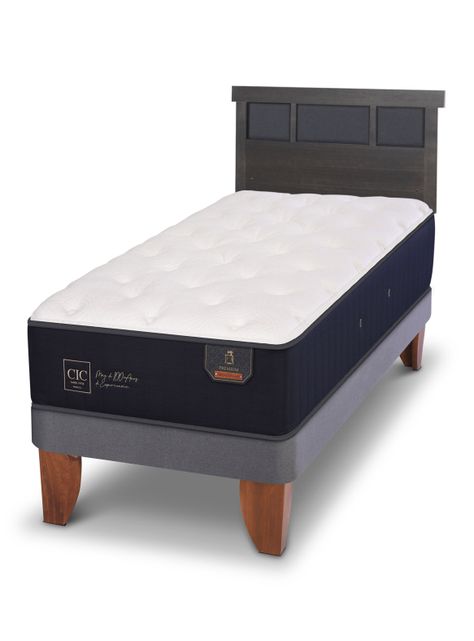 Cama Europea Premium 1.5 Plazas + Respaldo Dublín-0