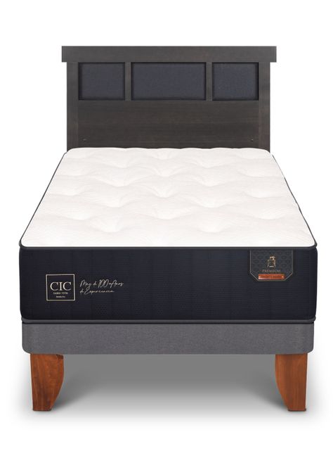 Cama Europea Premium 1.5 Plazas + Respaldo Dublín-2