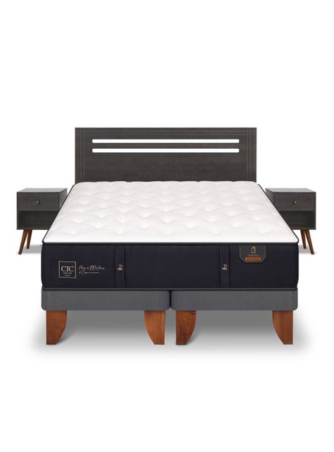Cama Europea Premium 2 Plazas Base Dividida + Set de Muebles Múnich-2