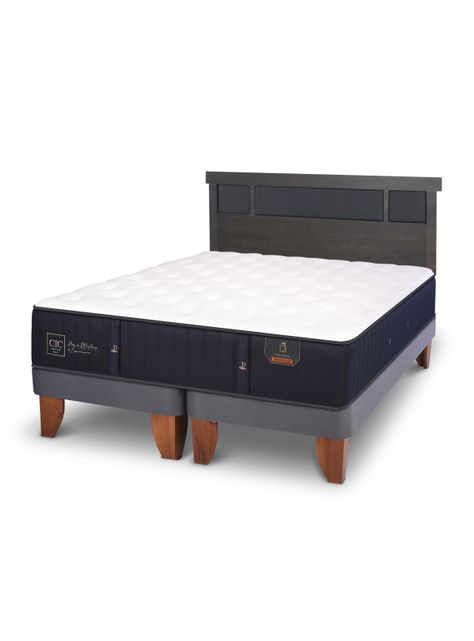 Cama Europea Premium 2 Plazas Base Dividida + Respaldo Dublín-0