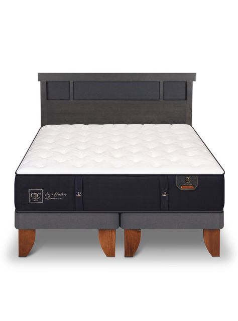 Cama Europea Premium 2 Plazas Base Dividida + Respaldo Dublín-2