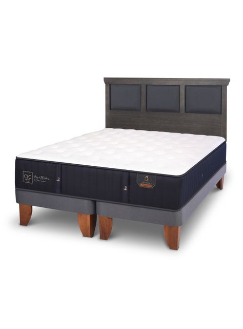 Cama Europea Premium 2 Plazas Base Dividida + Respaldo Torino-0