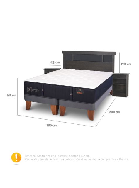 Cama Europea Premium King + Set de Muebles Dublín-1