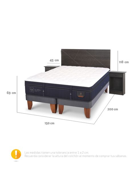 Cama Europea Súper Premium 2 Plazas Base Dividida + Set de Muebles Villarrica-1