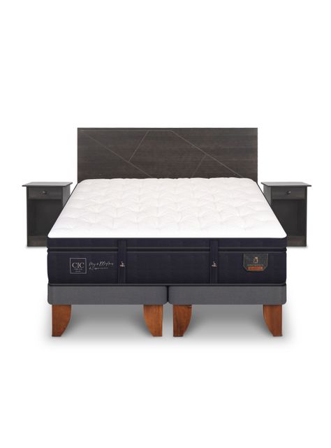 Cama Europea Súper Premium 2 Plazas Base Dividida + Set de Muebles Villarrica-2