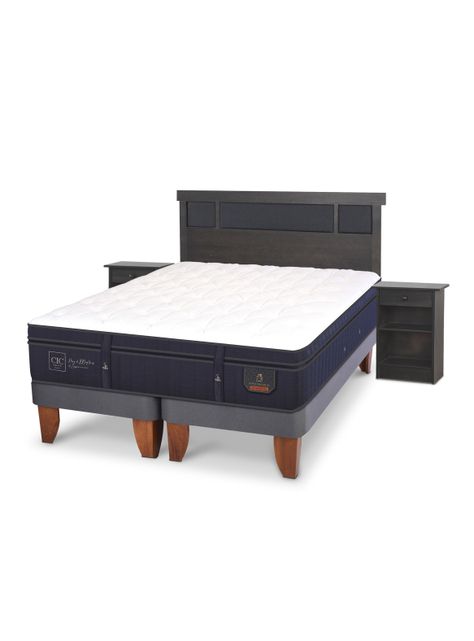Cama Europea Súper Premium 2 Plazas Base Dividida + Set de Muebles Dublín-0