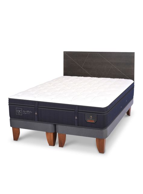 Cama Europea Súper Premium 2 Plazas Base Dividida + Respaldo Villarrica-0