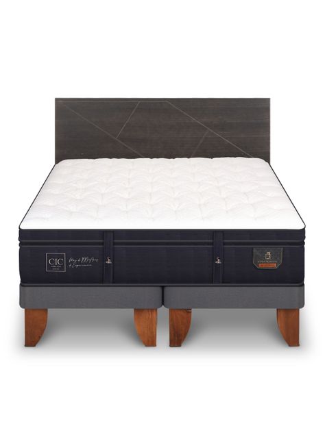 Cama Europea Súper Premium 2 Plazas Base Dividida + Respaldo Villarrica-2