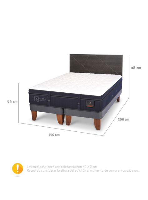 Cama Europea Súper Premium 2 Plazas Base Dividida + Respaldo Villarrica-1