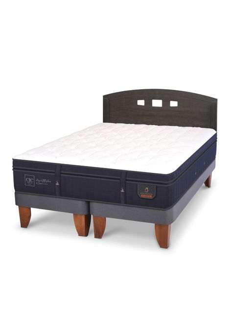 Cama Europea Súper Premium 2 Plazas Base Dividida + Respaldo Gales-0