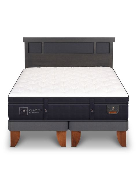 Cama Europea Súper Premium 2 Plazas Base Dividida + Respaldo Dublín-2