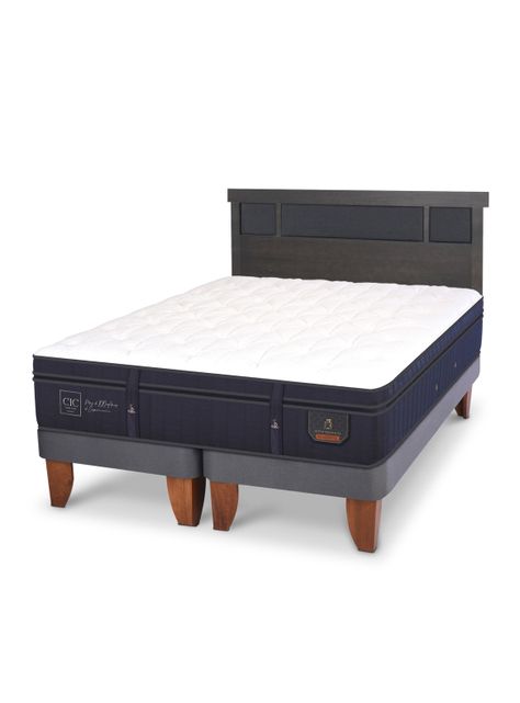 Cama Europea Súper Premium 2 Plazas Base Dividida + Respaldo Dublín-0