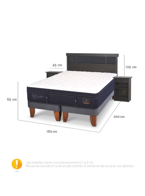 Cama Europea Súper Premium King + Set de Muebles Dublín-1