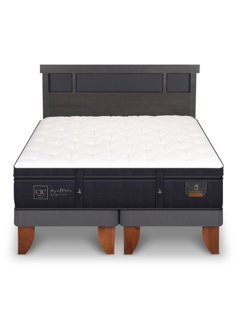 Cama Europea Súper Premium King + Respaldo Dublín-2