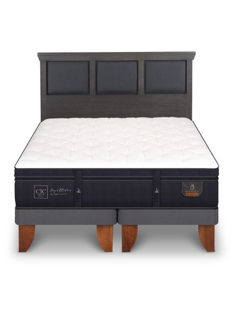 Cama Europea Súper Premium King + Respaldo Torino-2