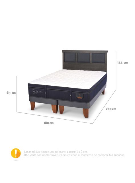 Cama Europea Súper Premium King + Respaldo Torino-1