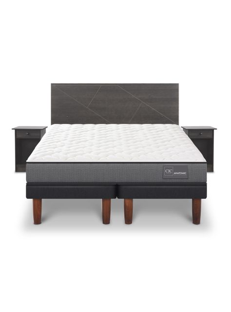 Cama Europea Anatomic 2 Plazas Base Dividida + Set de Muebles Villarrica-2