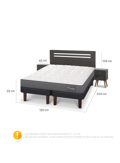 Cama Europea Anatomic 2 Plazas Base Dividida + Set de Muebles Múnich-1