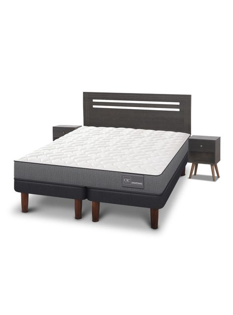 Cama Europea Anatomic 2 Plazas Base Dividida + Set de Muebles Múnich-0