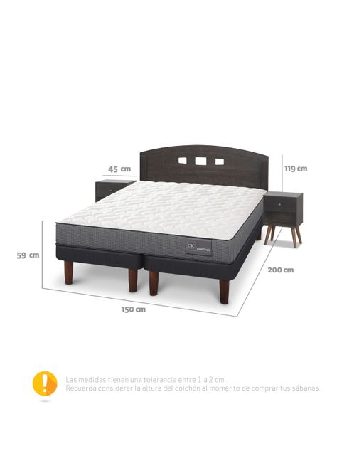 Cama Europea Anatomic 2 Plazas Base Dividida + Set de Muebles Gales-1