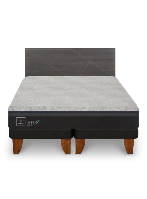 Cama Europea Hybrid Plus Infinity 2 Plazas Base Dividida + Respaldo Villarrica-2