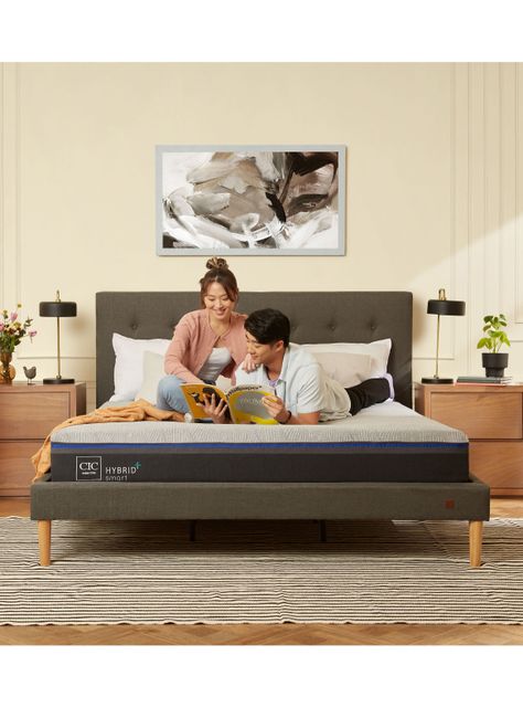 Cama Europea Hybrid Plus Infinity 2 Plazas Base Dividida + Respaldo Múnich-4