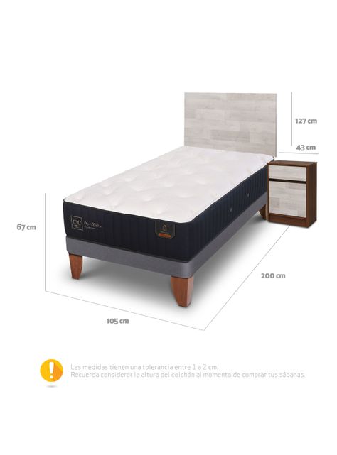 Cama Europea Premium 1.5 Plazas + Set Legno-1