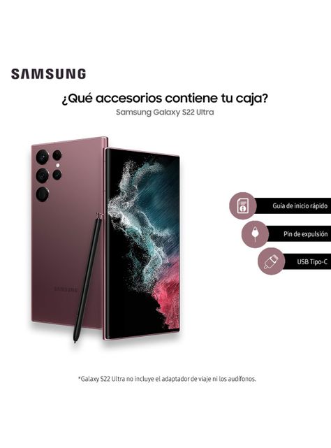 Smartphone Galaxy S22 Ultra 128GB Burgundy-3