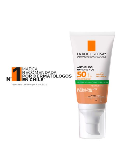 Protector Solar Rostro Anthelios UV Mune 400 Oil Control Gel Crema con Color FPS50+ 50 ml-3
