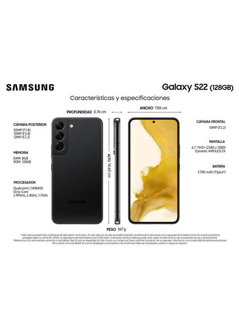 Smartphone Galaxy S22 5G 128GB 6.1" Phantom Black-2
