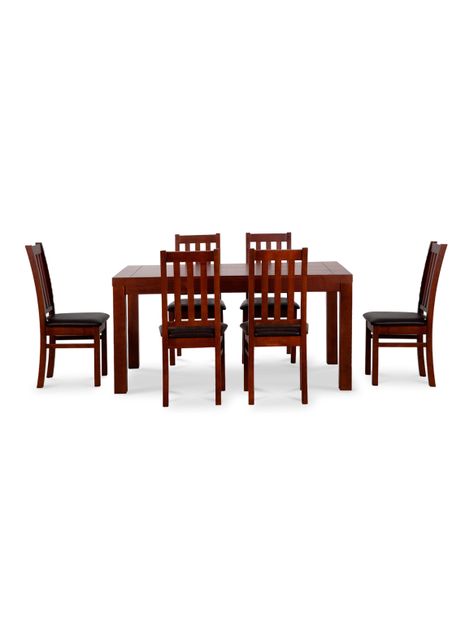 Juego Comedor Ñuble + 6 Sillas Caramelo Chocolate-1