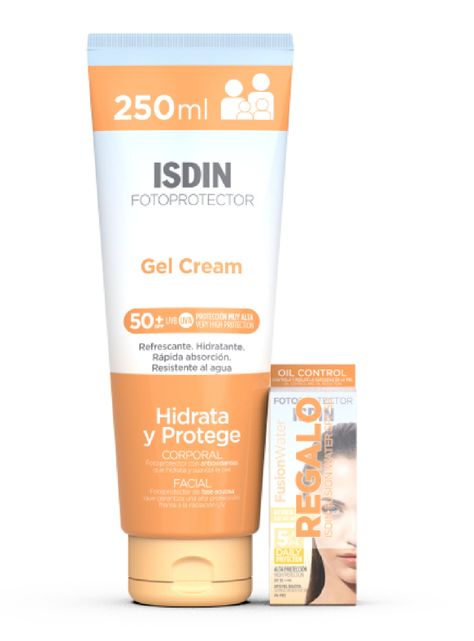 Pack Isdin Gel Crema Spf 50 250 ml + Fusión Water Spf50 10 ml-1