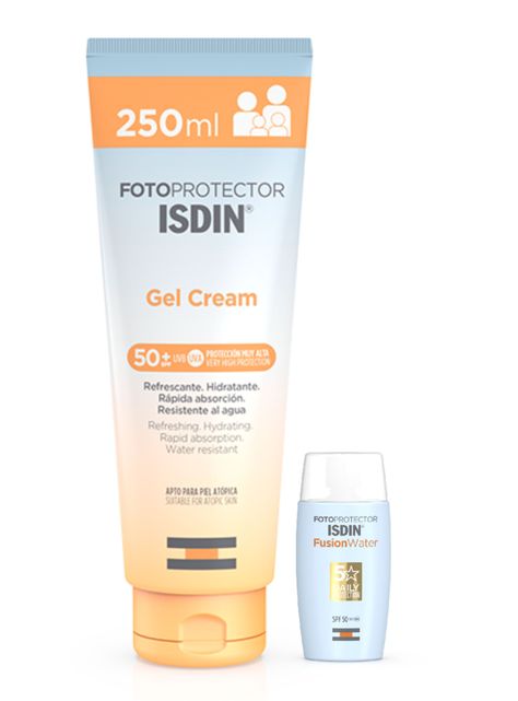 Pack Isdin Gel Crema Spf 50 250 ml + Fusión Water Spf50 10 ml-0